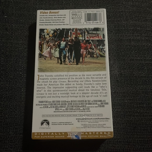 NEW Grease VHS 1998 20th Anniversary Edition Ultra Rare Screener Demo NOS SEALED - Picture 4 of 10